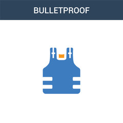 two colored Bulletproof concept vector icon. 2 color Bulletproof vector illustration. isolated blue and orange eps icon on white background.