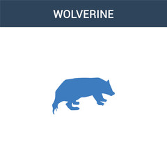 two colored Wolverine concept vector icon. 2 color Wolverine vector illustration. isolated blue and orange eps icon on white background.