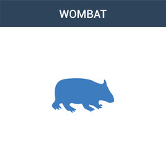 two colored Wombat concept vector icon. 2 color Wombat vector illustration. isolated blue and orange eps icon on white background.