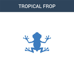 two colored Tropical Frop concept vector icon. 2 color Tropical Frop vector illustration. isolated blue and orange eps icon on white background.