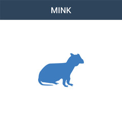 two colored Mink concept vector icon. 2 color Mink vector illustration. isolated blue and orange eps icon on white background.