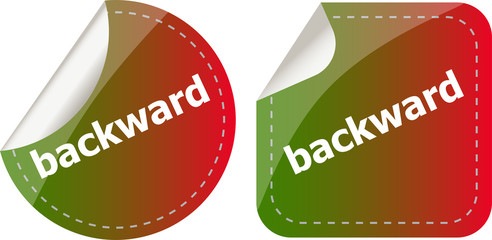 backward word on stickers button set, label