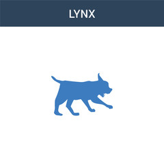 two colored Lynx concept vector icon. 2 color Lynx vector illustration. isolated blue and orange eps icon on white background.