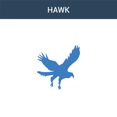 two colored Hawk concept vector icon. 2 color Hawk vector illustration. isolated blue and orange eps icon on white background.