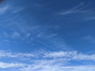 Naklejka na ściany i meble Blue Sky with Wispy Clouds