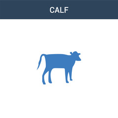 two colored Calf concept vector icon. 2 color Calf vector illustration. isolated blue and orange eps icon on white background.