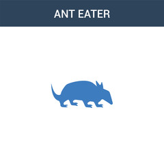 two colored Ant eater concept vector icon. 2 color Ant eater vector illustration. isolated blue and orange eps icon on white background.