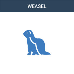 two colored weasel concept vector icon. 2 color weasel vector illustration. isolated blue and orange eps icon on white background.