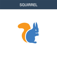 two colored Squirrel concept vector icon. 2 color Squirrel vector illustration. isolated blue and orange eps icon on white background.
