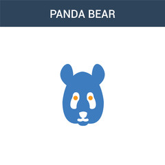 two colored Panda bear concept vector icon. 2 color Panda bear vector illustration. isolated blue and orange eps icon on white background.