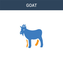 two colored Goat concept vector icon. 2 color Goat vector illustration. isolated blue and orange eps icon on white background.