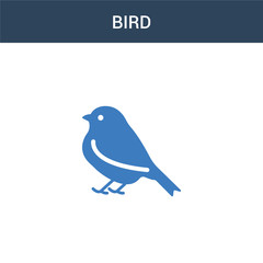 two colored Bird concept vector icon. 2 color Bird vector illustration. isolated blue and orange eps icon on white background.