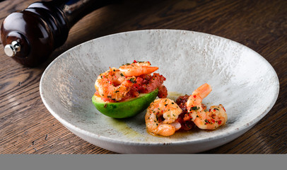 Tapas with prawns
