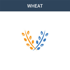 two colored Wheat concept vector icon. 2 color Wheat vector illustration. isolated blue and orange eps icon on white background.