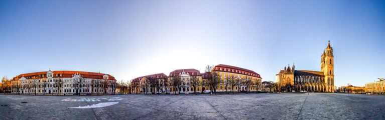 Dom und Domplatz, Magdeburg, Sachsen Anhalt, Deutschland 
