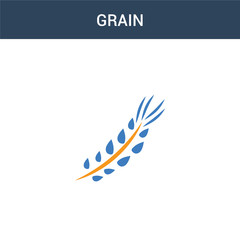 two colored Grain concept vector icon. 2 color Grain vector illustration. isolated blue and orange eps icon on white background.