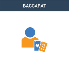 two colored Baccarat concept vector icon. 2 color Baccarat vector illustration. isolated blue and orange eps icon on white background.