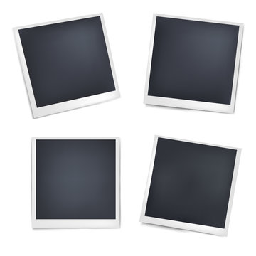 Set of square vector photo frames. Vector illustration