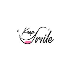 Keep Smile logo design template vector