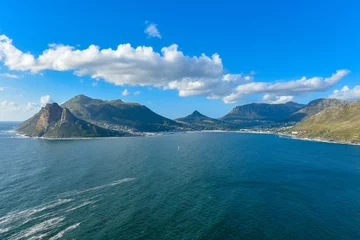 Fototapeten Panorama of Hout Bay from a view point at Chapman's Peak Drive, Cape Town, South Africa © Burhan