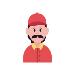 fast delivery concept, cartoon delivery man icon, flat style