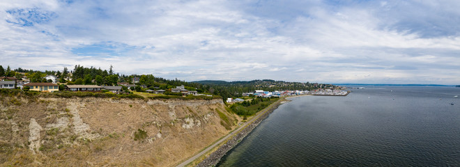 Aerial Landscape of Port Townsend Washington USA Bay Waterfront