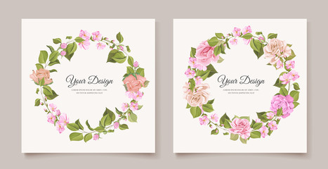 Fototapeta na wymiar wedding invitation design with watercolor floral