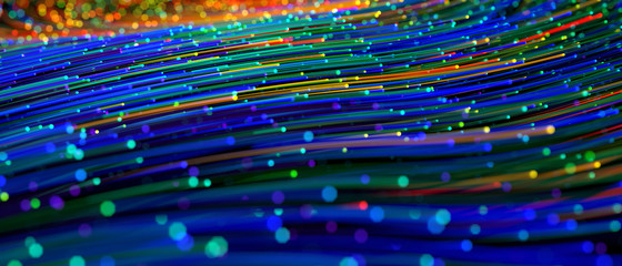 Abstract fiber optics background with lots light spots - obrazy, fototapety, plakaty