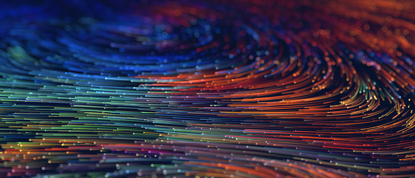 Abstract background colorful lines, communication technology concept