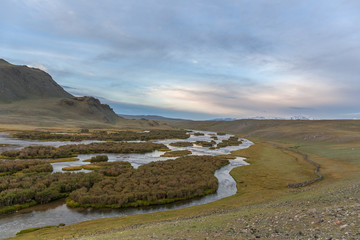 Mongolia landscape. Altai Tavan Bogd National Park in Bayar-Ulgii