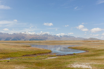 Typical landscapes of Mongolia. mountain slopes and valleys. Altai, Mongolia