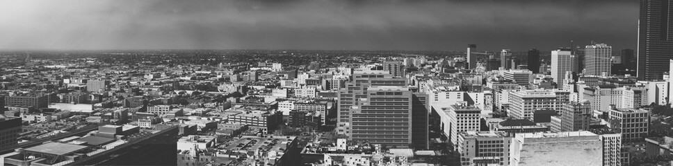 LOSA ANGELES - JULY 28, 2017: Panoramic city view from downtown rooftop
