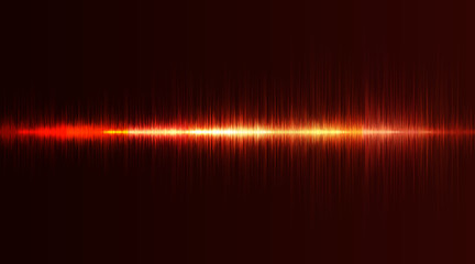 Sound wave neon flash lines in red and orange on gradient background