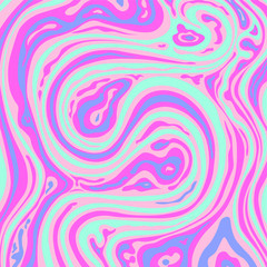 Digital vector illustration of blue, pink, light green and fuchsia liquid.