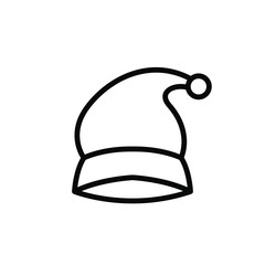 Santa Claus Hat Icon Vector Best Logo , Template Design Emblem Isolated Illustration , Outline Solid Background White 