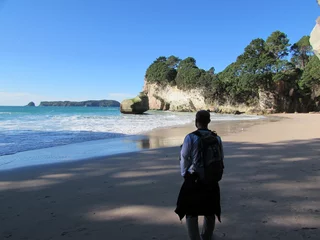 Selbstklebende Fototapeten isolated beach , Cathedral Cove, Auckland, Coromandel. © Damian