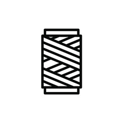Sewing Thread Icon , Template Logo For Business Fashion And Clothing , Simple Design Object Company Emblem Isolated Illustration , Outline Solid Background White

