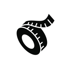 Measuring Tape Icon Business Fashion Retail , Template Logo Design Simple Ruler Professional Emblem Isolated Illustration , Outline Solid Background White , Clean And Clear for Logos 
