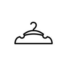 Hanger Icon Vector , Business Fashion Company Template Design Emblem Isolated Cloth Objenct Illustration , Outline Solid Background White
