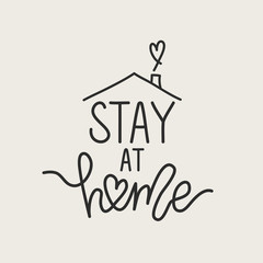 Stay home save lives. Vector handwritten. Modern calligraphy for posters, social media content and cards. Black saying isolated on white background