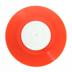 Single seven inch red vinyl record