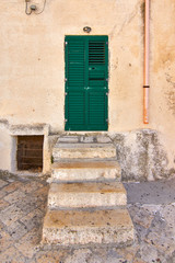 Vintage Door And Front Porch Of A Typical Southern Italian House