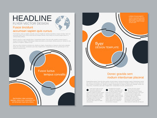 Modern professional two-sided flyer vector design template