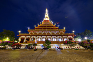 Phra Mahathat Kaen Nakorn at Wat Nong Waeng a royal temple in Khon Kaen Province, Thailand where the relics of Lord Buddha and important Buddhist scriptures are located