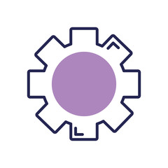 gear wheel icon, line color style