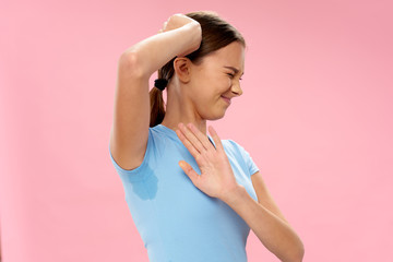 young woman with headache
