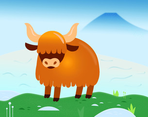 Wild Ox in Mountainside