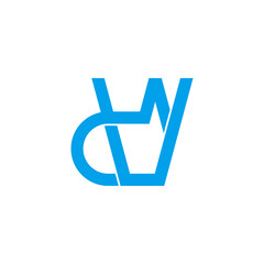 letter d blue glass symbol geometric linear logo vector