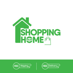 Shopping Home Logo Label Tag Vector Template Design Illustration