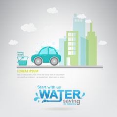 Save Water Ecology Vector Concept Water is Life